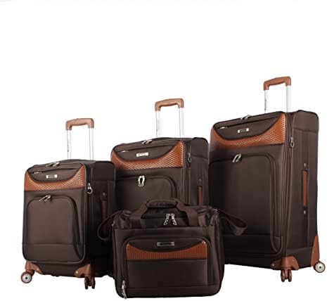 Pathfinder 4-Piece Spinner Luggage Set (Chocolate)