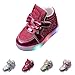 Toddler Kids Fashion LED Light Shoes Boys Girls Casual Glitter Sequins Light Up Sneakers Soft High Tops Large Size Shoes (Hot Pink, 5.5 Infant)