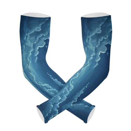 PaChyLuu Night Sky UV Sun Protection Arm Sleeves Cooling Compression Arm Sleeves with Thumb Hole for Men Women Golf Volleyball