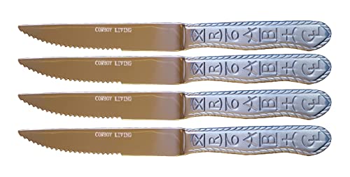 Cowboy Living Ranch Brands Stainless Silverware Steak Knife Set (4 piece)