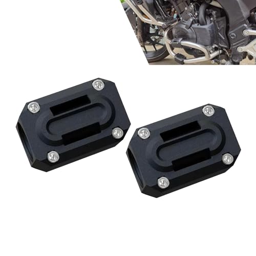 Hugwits 2 PCS Motorcycle Engine Guard Protector Blocks, Heavy-Duty Bumper Crash Pads, Anti-Scratch Drop Frame Guard, Universal Fit for Most Motorcycles (Black)
