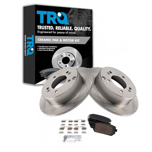 Image of TRQ Rear Ceramic Brake Pad and Rotor Set | For 2007-2010 Kia Rondo