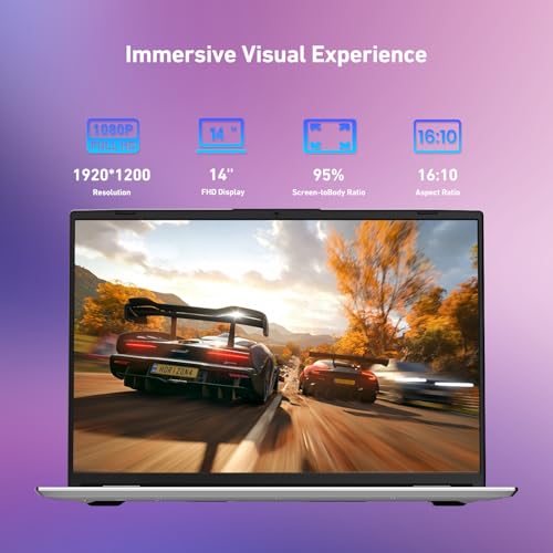 Image of 2025 14'' Laptop Compatible with Windows 11, 8GB RAM 256GB SSD, Quad-Core Processor(2.9GHz), 1080P FHD Display, TF Card Slot, USB-C, Mini-HDMI, WiFi5, Bluetooth, Webcam, Silver