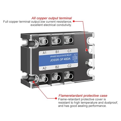 Relais statique triphasé JOSSR-25DA commutation AC 24-480V - 6
