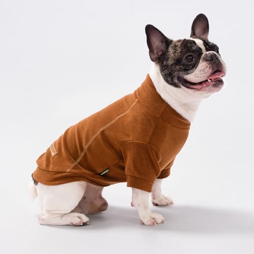 Image of Fitwarm 3 Pack Classic Fleece Dog Sweater, Turtleneck Dog Sweatshirt, Winter Clothes for Small Dogs Boy Girl, Pet Pullover Jumper, Cat Apparel, Orange, Yellow, Coffee, XXL