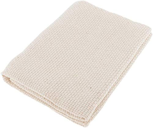 COPYLOVE 2Pcs Natural Linen Fabric Solid Colored Needlework Cross Stitch Cloth Good for Embroidery/Rug Hooking/Punch Needling Crafts (36x36CM)