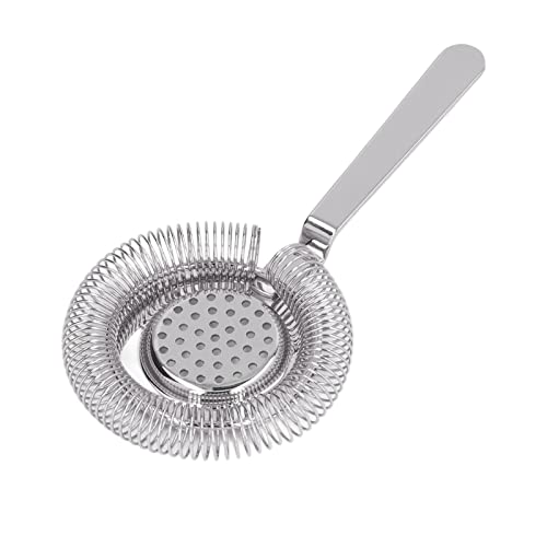 Alvinlite Cocktail Strainer, Stainless Steel Hawthorne Strainer with Removable Dense Spring, Bar Strainer Drink Strainer Cocktail Ice Bar Shelf Strainer for Bartenders Drinking Water Filtering, Silver