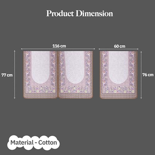 Image of Kuber Industries 2+1 Seater Sofa Cover | Slipcover for Living Room | Thick & Cozy | Non-Slip Comfort Sofa Cover Set | Rajasthani Border Malibu 1351 - Brown