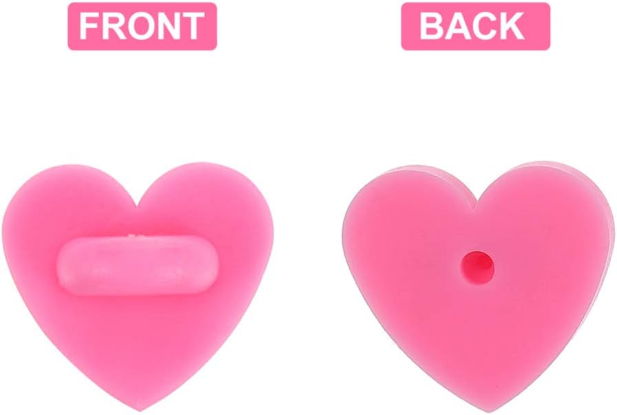 EXCEART 200pcs Heart Shape Rubber Pin Backs DIY Brooch Clasps for Crafts Lightweight and Portable Accessories for Lapel Pins Tie Tacks Badges and Jewelry Making