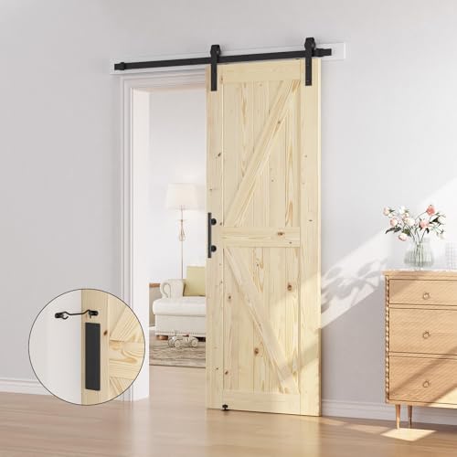 Image of SMARTSTANDARD 32in x 80in Sliding Barn Door with 6ft Hardware Kit Included