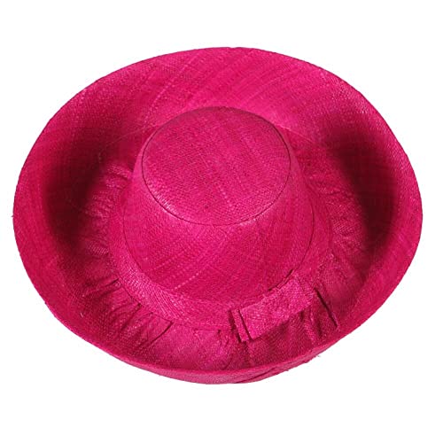 Miro Boho Chic - Sombrero Ibiza Medio. Practica y Chic Pamela de ala Media realizado en Rafia de Madagascar. Pamelas para Bodas y Tocados. Sombrero Playa Mujer Paja. Madrina Boda. (Fucsia)