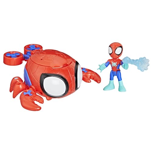 SPIDEY E SEUS AMIGOS INCRÍVEIS Marvel, Teias Aquáticas, Aranha-Caranguejo Submarino de Brinquedo