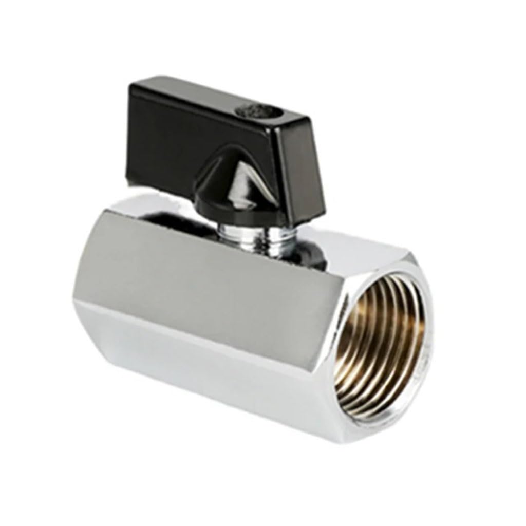 Ouhbndeaz Men's Fe To Fe Ball Valve 1Pcs Mini Brass Ball Valve G 1/8"" 1/4"" 3/8"" 1/2"" Threaded To Fe Thread Shut Off For Air Water Gas Oil(,1/8 Inch)