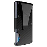 The Ridge Slim Minimalist Front Pocket RFID Blocking Carbon Fiber Metal Wallets for Men with Money Clip (Carbon Fiber)