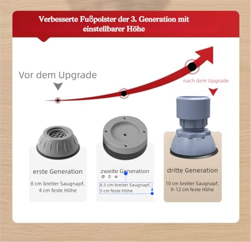 LEMAVI Universal Schwingungsdämpfer für Waschmaschinen & Trockner - anti Vibrationsdämpfer - Ersatzteile, Zubehör für Bosch, Privileg, AEG, Siemens -10-12 cm verstellbar Vibration Dämpfer Pads