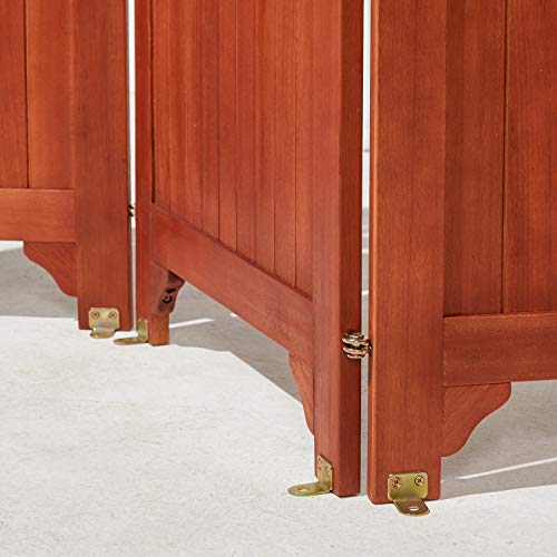 VIFAH V163 Malibu Outdoor Wood Privacy Screen with 4 Panels - 46"