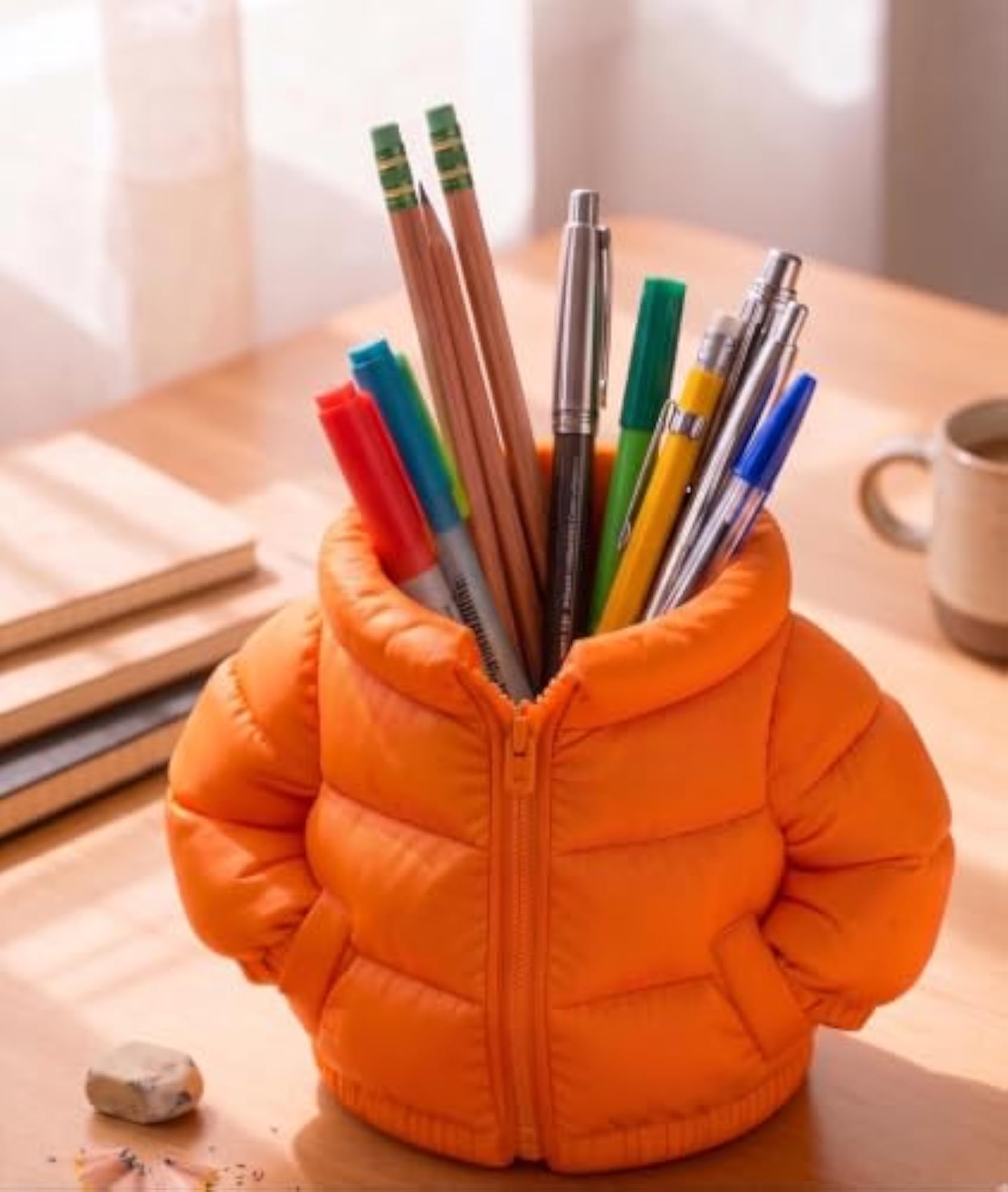 Puffer Jacket Pen Holder for Desk Accessories