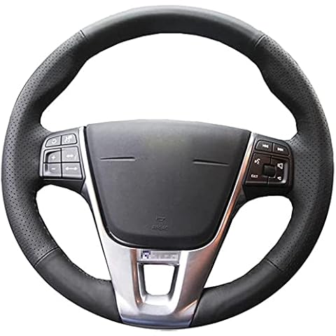 Car Steering Wheel Covers for Volvo V40 XC60 S60 LV60 S80L, Soft Microfiber Leather Anti-Slip Breathable Odor Free Decoration Interior Accessories Cover