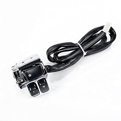 Horn Turn Signal Head Light Switch with Harness Hydraulic Brake Master Cylinder Clutch Levers and Hand Grips Compatible with 1996-2012 Harley 1 Handlebar Softail Dyna Sportster V-Rod (Chrome)