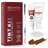 RB RENATA BEAUTY Tint Kit – Cream Hair Dye Kit with Developer and Application Brush for Spot Coloring - Covers Gray Hairs, Smudge-Proof, Long-Lasting Up to 4 Weeks, 20 Applications [Brown]
