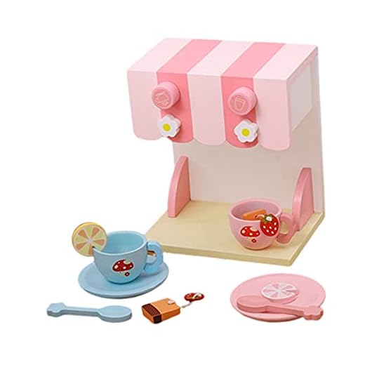 F Fityle Hållbart trä miniatyr pedagogisk leksak simulerat set kök lek mat lekhus för småbarn flickor pojkar barn Halloween lärande – kaffeset 1 200 g