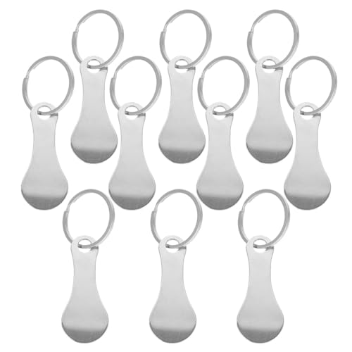 Porte-clés jetons de chariot acier inoxydable accessoire courses