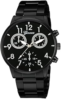 Retoo Herren Armbanduhr Analog Quartz mit Edelstahl Armband Minimalistische, Unisex Uhren Casual Outdoor, Elegantes Klassische Geschenk für Männer und Damen, Schwarz