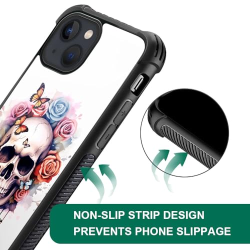 Coque iPhone 13 Mini tête de mort fleurie pour vos sorties citadines - 4