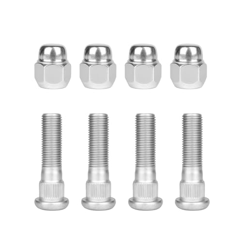 SWPHRT 8PCS M12x1.25 Car Wheel Hub Bolt Stud & Nut Set Steel Chrome Vehicle Wheel Lug Stud Nut Kit OEM# 28171AJ000 28365FE001 Auto Replace Accessories Compatible with Ascent Forester BRZ