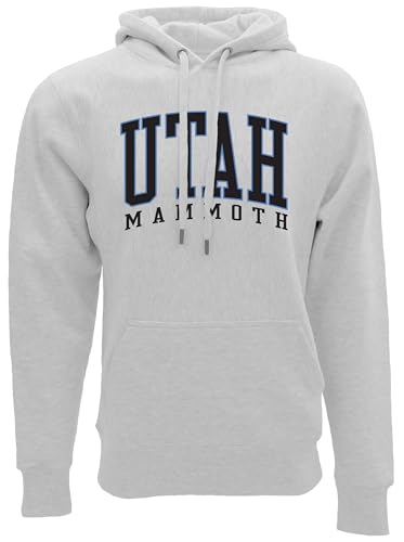 Blue 84 Utah Hockey Club NHL Officially Licensed Hoodied Sweatshirt Heavyweight Twill, Medium Ash