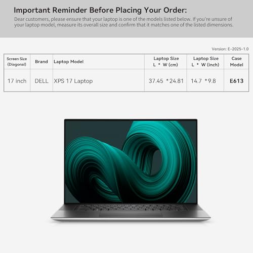Image of Smatree 17 inch Laptop Sleeve for DELL XPS 17, DELL XPS 17 Laptop Case with Accessory Pocket, YKK Zipper, Patented Shockproof Design (E613) | Case with Accessory Pocket,Patented Shockproof Design (E613)