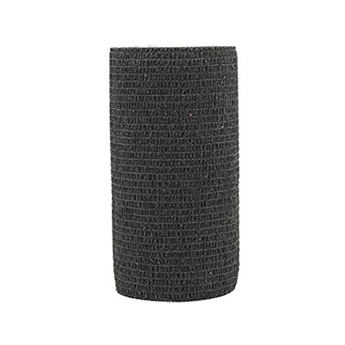 COMOmed Self Adherent Cohesive Bandage Latex 4"x5 Yards First Aid Bandages Stretch Sport Wrap Athletic Tape for Wrist Ankle Sprain and Swelling,Black(6 Rolls) - Thumbnail 2