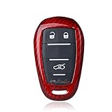 M.JVisun Genuine Carbon Fiber Key Fob Cover for 2017-2021 Alfa Romeo Giulia Stelvio 4C Spider Smart...
