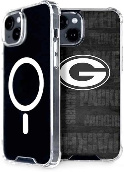 Skinit Phone Case Compatible with MagSafe iPhone 13 - Officially Licensed NFL Green Bay Packers Black & White Design