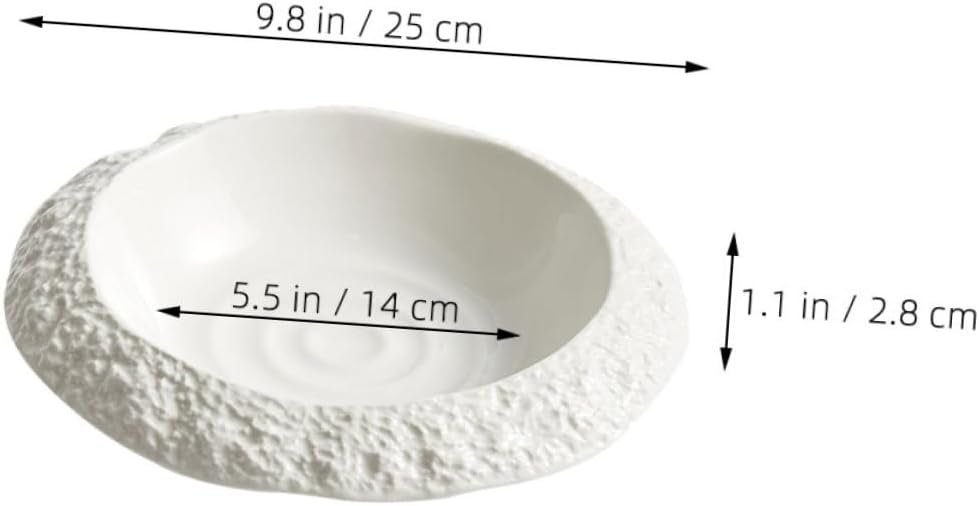 Zerodeko Ceramic Plate Decorative Dish for Salad Steak Appetizers Creative Shaped Dinnerware for Family Restaurant Hotel Use for Parties and Special Occasions