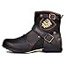 Produktbild OSSTONE Herren Leder chukkastiefel Worker Biker Boots-Motorrad-Leder-Schuhe für reißverschluss Schnürstiefeletten Boots 5008-1-N Braun Wildleder 10