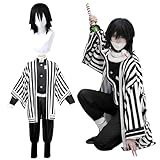 神併良品 伊黒小芭内 コスプレ ウィッグ付き 蛇柱 鬼殺隊 衣装 大人用 仮装 文化祭 イベント コスチューム ステージ服 Iguro Obanai cosplay (伊黒小芭内 ウィッグ付き, XL)