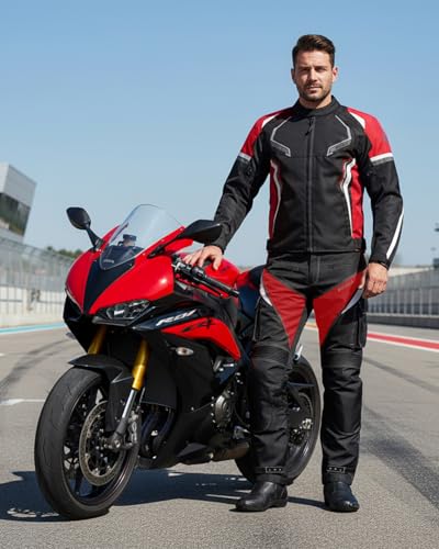 Image of Motorcycle Jacket for Men & Women All Season Hi Viz Armored Safe Riding Enduro Dual Sport Motorbike Adventure Touring Jacket