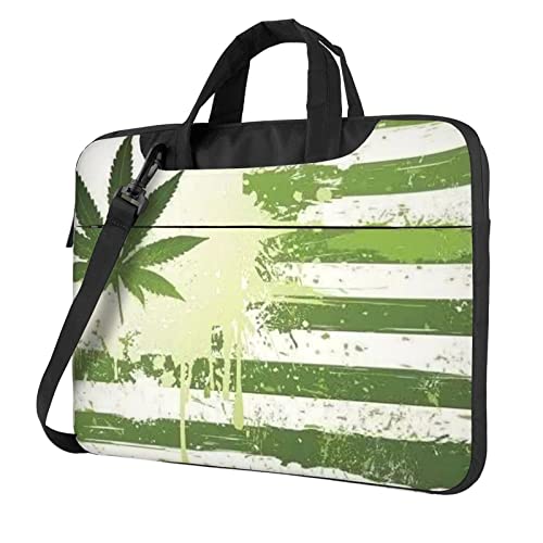 Sac pour ordinateur portable à motif feuilles avec poignée mallette élégante