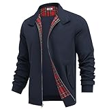 COOFANDY Mens Light Jackets Windproof Windbreaker Jacket Full Zip Lightweight Golf Jacket Spring Fall Fashion Jackets Navy Blue
