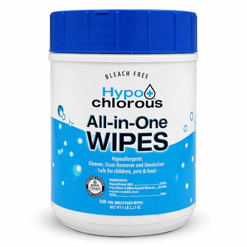 Image of Hypo+Chlorous Hypochlorous Acid Wipes (2-Pack) – 200 Count Non-Toxic Cleaner for Skin, Baby, Pet, Home & Gym – Bleach-Free