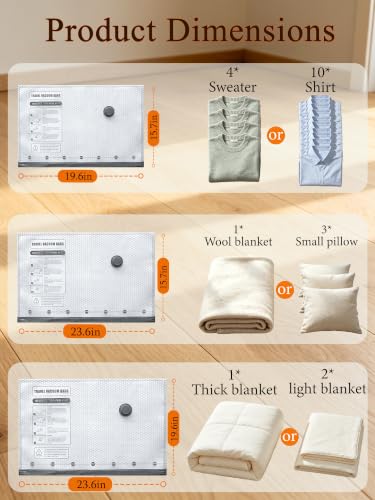 Vacuum Storage Bags for Clothing Travel with Electric Pump, 12 Pack - image 3