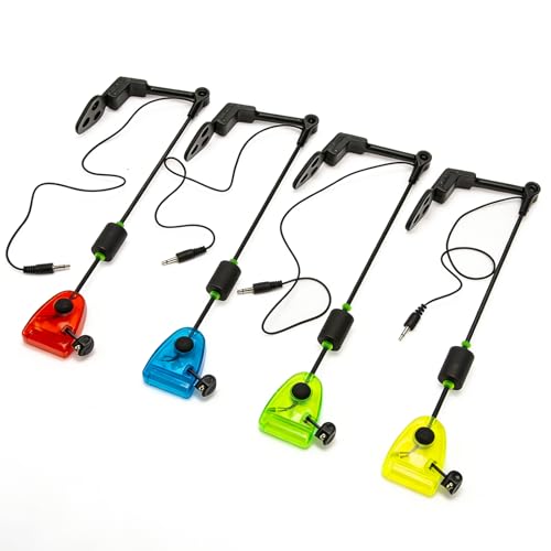GBKDQQ Lot de 4 détecteurs de touche Swinger pour pêche à la carpe - 4 couleurs avec LED /...