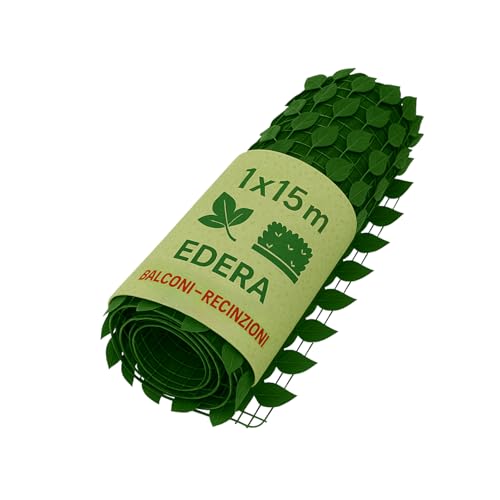 Edera Finta Da Esterno Per Balcone Siepe 1x15 M Premium Quality Pianta Ringhiera Foglie Decorativa Erba Sintetica Frangivista Pannello Terrazzi Parete Verde
