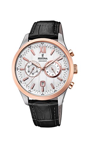 Preisvergleich Produktbild Festina Herren Chronograph Quarz Uhr mit Leder Armband F16997 / 1
