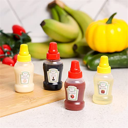 4 Pcs Condiment Squeeze Bottles Leakproof Small Plastic Sauce Dispenser - image 1