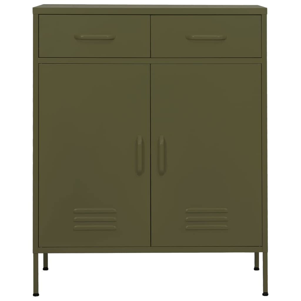 vidaXL Armadietto Verde Oliva 80x35x101,5 cm in Acciaio