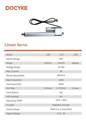 Digital Linear Servo Actuators, Long Stroke 100,150,200 mm, Signal for DIY Robot, Remote Control and