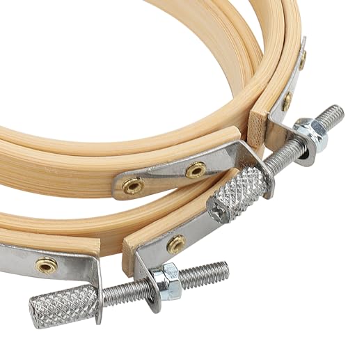 Image of SENJEOK 20Pcs 3 Inch Bamboo Embroidery Hoop, Bamboo Circle Cross Stitch Hoop Ring for Craft Sewing, DIY Project, Decoration