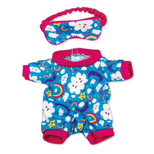Casdon MINI Build-A-Bear Workshop Night Time Onesie Toy Clothes Pack. 4 Mix-and-Match Toy Outfits Includes Pyjamas Cute Hoodies Summer Styles | For Kids Aged 3+. Suitable for 22.8cm MINI Bears ONLY
